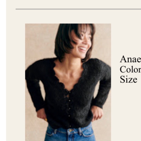Sezane Anaelle Cardigan, size large - Picture 3 of 3